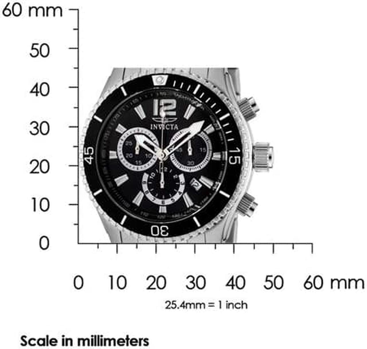 Alt view image 2 of 12 - Invicta 0621 Men's Stainless Steel Black Dial Chronograph