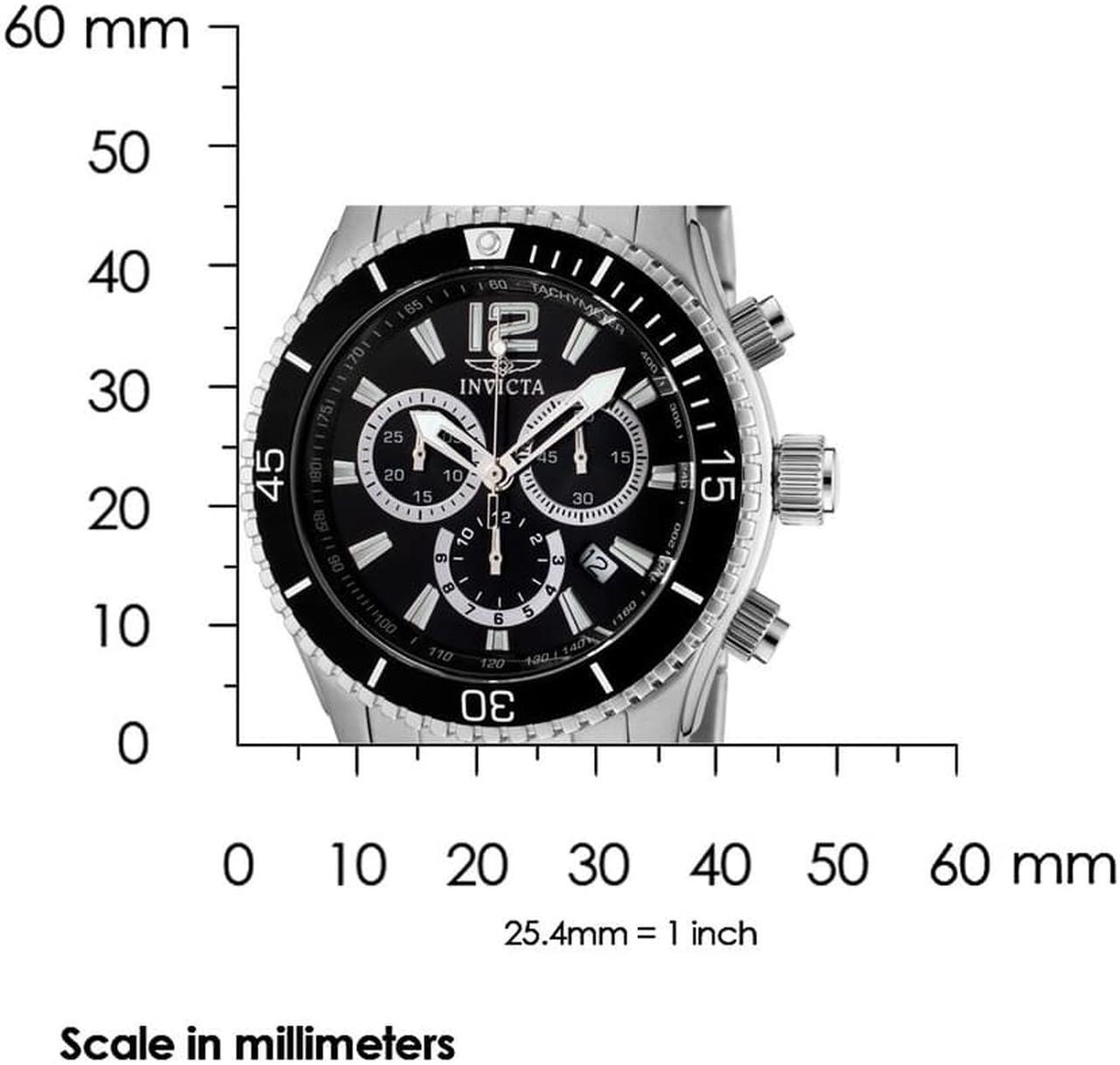 Alt view image 5 of 12 - Invicta 0621 Men's Stainless Steel Black Dial Chronograph