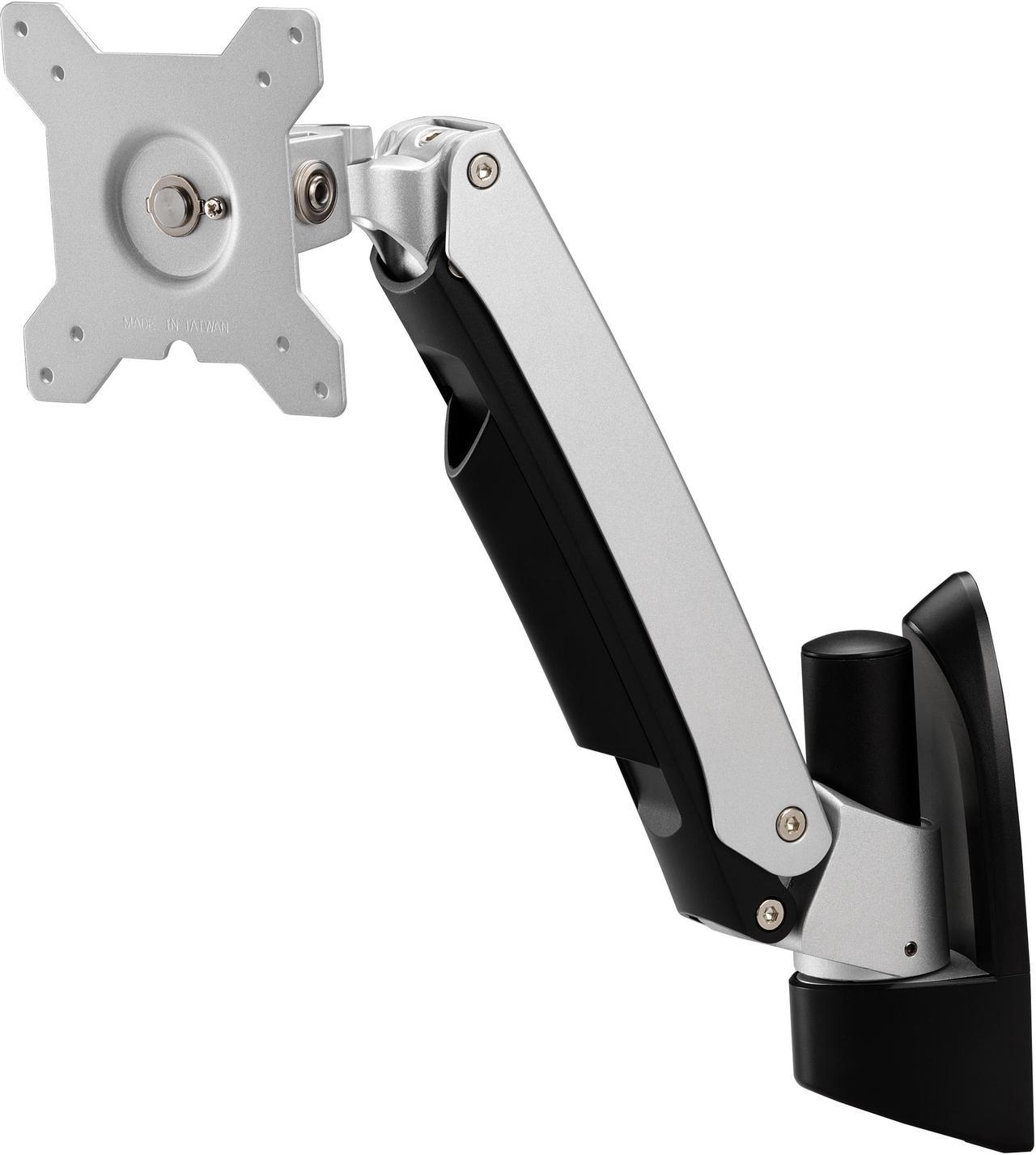 AMER SINGLE LINK SPRING CANTILEVER ARTICULATING MONITOR WALL MOUNT. FEATURES INCLUDE