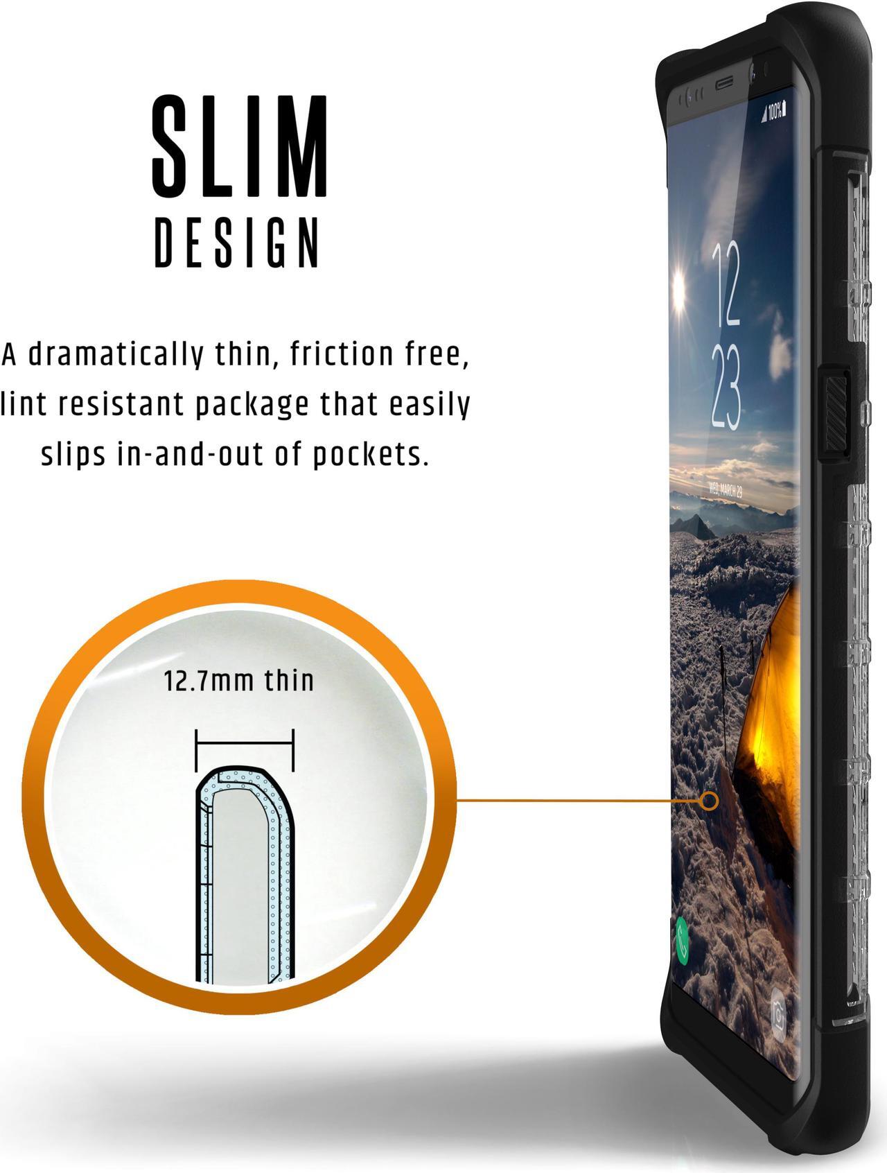 Alt view image 4 of 9 - UAG Samsung Galaxy Note 8 Plasma Feather-Light Rugged [Ice] Military Drop Tested Phone Case