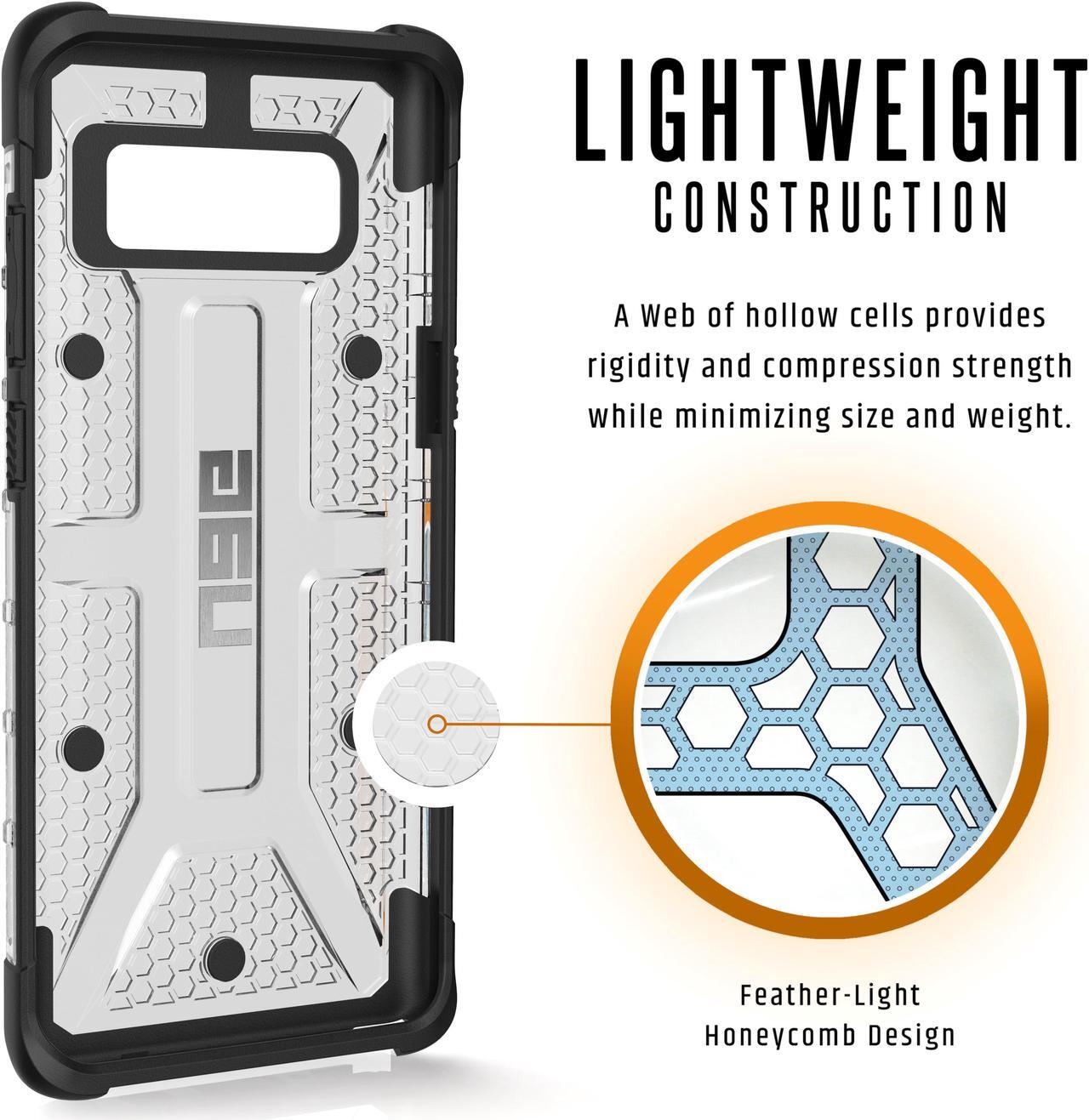 Alt view image 5 of 9 - UAG Samsung Galaxy Note 8 Plasma Feather-Light Rugged [Ice] Military Drop Tested Phone Case