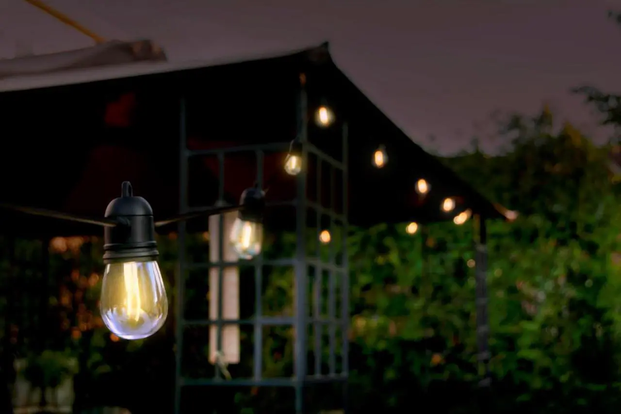 Alt view image 5 of 6 - Sunforce 46' Solar 20 LED Bulbs Hanging Indoor Outdoor String Light Shatterproof/Weather-Resistance 80040