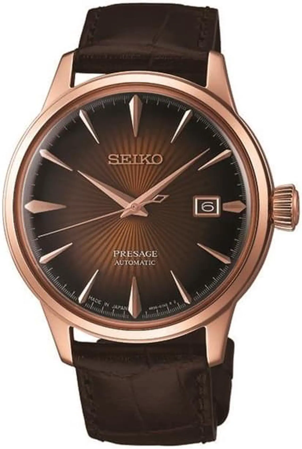 Alt view image 6 of 9 - Seiko Presage Mens Rose Gold Plated Stainless Steel Automatic Watch SRPB46