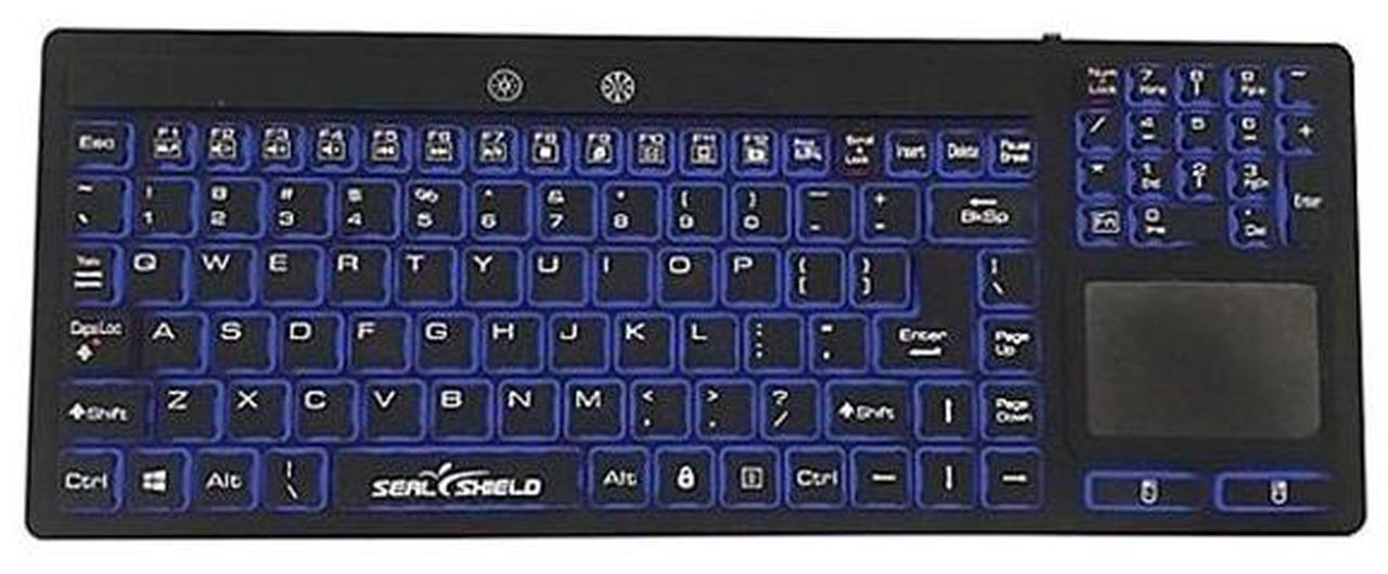 Main image of SEAL TOUCH GLOW SILICONE WIRED BACKLIT KEYBOARD W TOUCH PAD  DISHWASHER SAFE