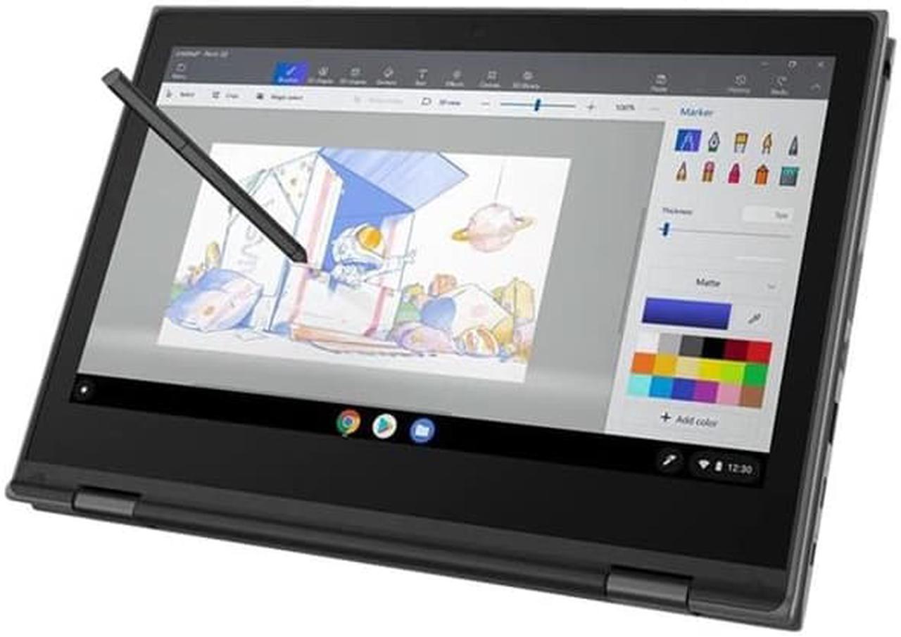 Alt view image 11 of 11 - Lenovo 500e Chromebook 2nd Gen 81MC004WUS 11.6" Touchscreen 2 in 1 Chromebook - HD - 1366 x 768 - Intel Celeron N4120 Quad-core (4 Core) 1.10 GHz - 4 GB RAM - 32 GB Flash Memory - Gray