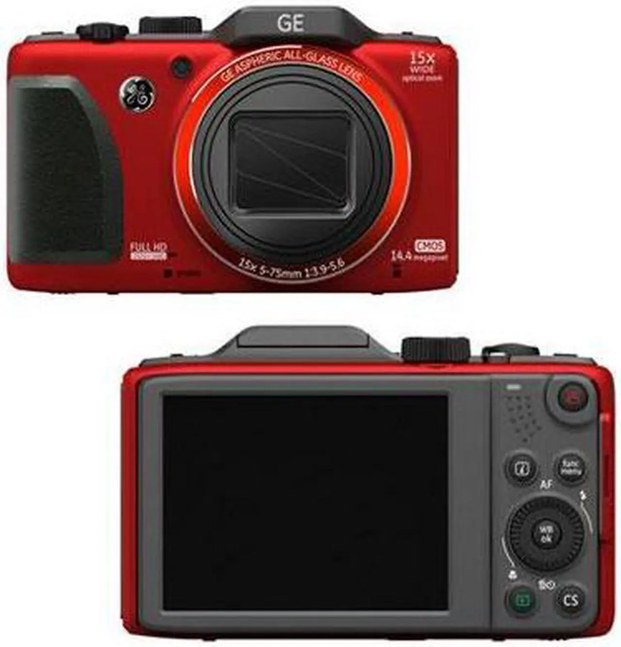 GE G100 Red 14.4 MP 28mm Wide Angle Digital Camera HDTV Output - Newegg.com