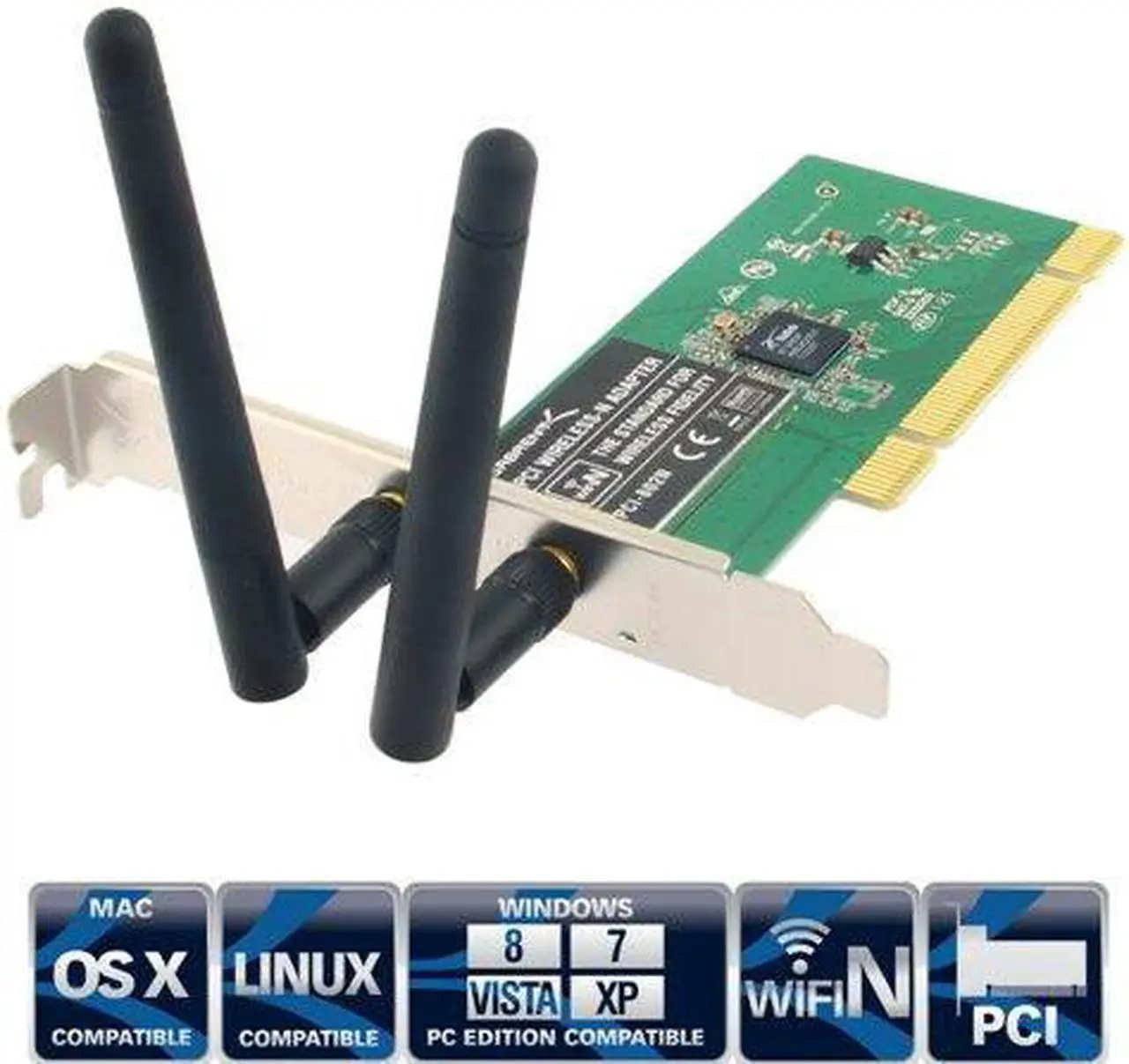 Alt view image 2 of 2 - Sabrent PCI-802N Wireless 802.11n PCI Card