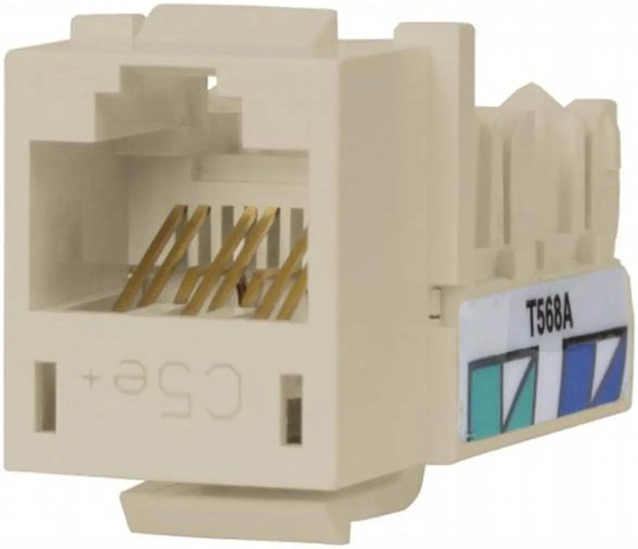 Alt view image 3 of 6 - Hubbell Premise Wiring Jack,Office White,Cat5e,Rj45 HAWA HXJ5EOW