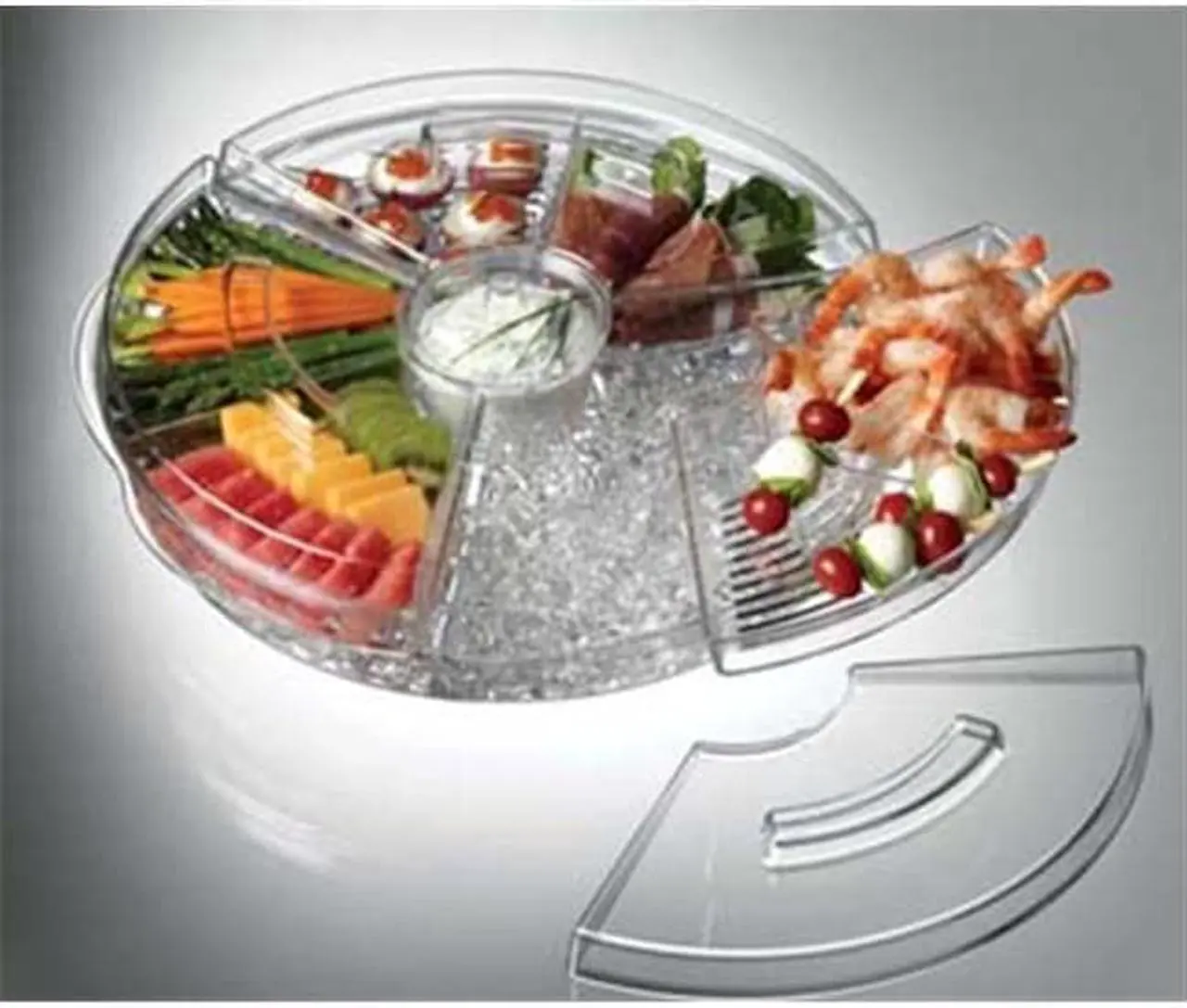 Alt view image 14 of 20 - Prodyne Ab5l Acrylic Tray Appetizers On Ice With Lids Keeps