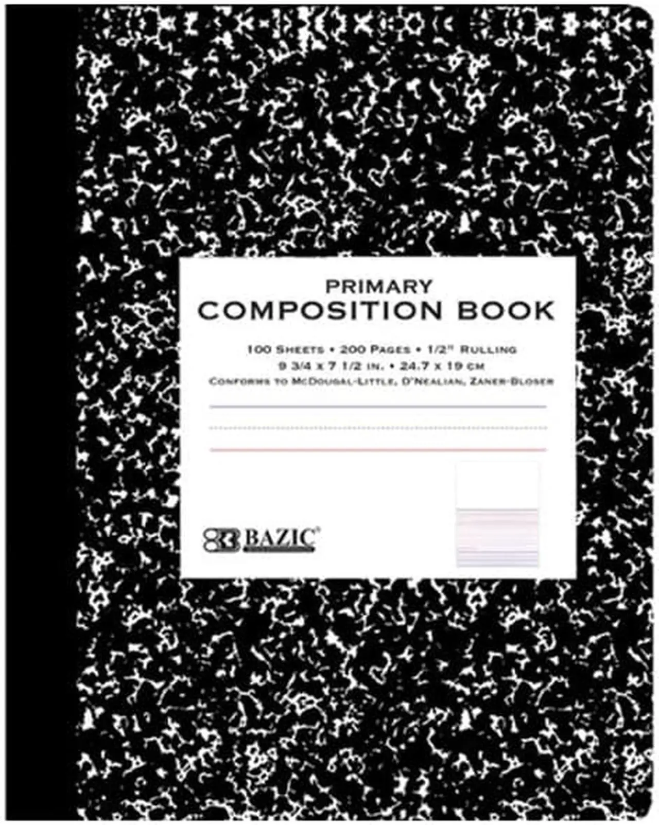Alt view image 2 of 6 - Southwest School Supply Black Marble Picture Story Comp Book 7-1/2" X 9-3/4" 100 Sheets (11445PS) BAZ5053