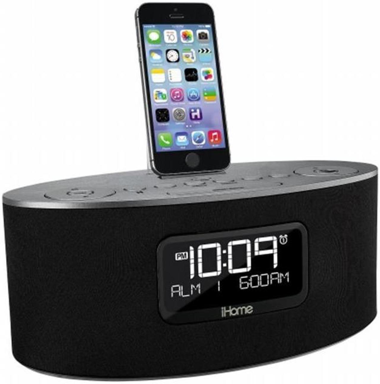 Alt view image 6 of 15 - iHome iDL46 Stereo Dual Alarm Clock Radio for iPad, iPhone&  iPod, Gray
