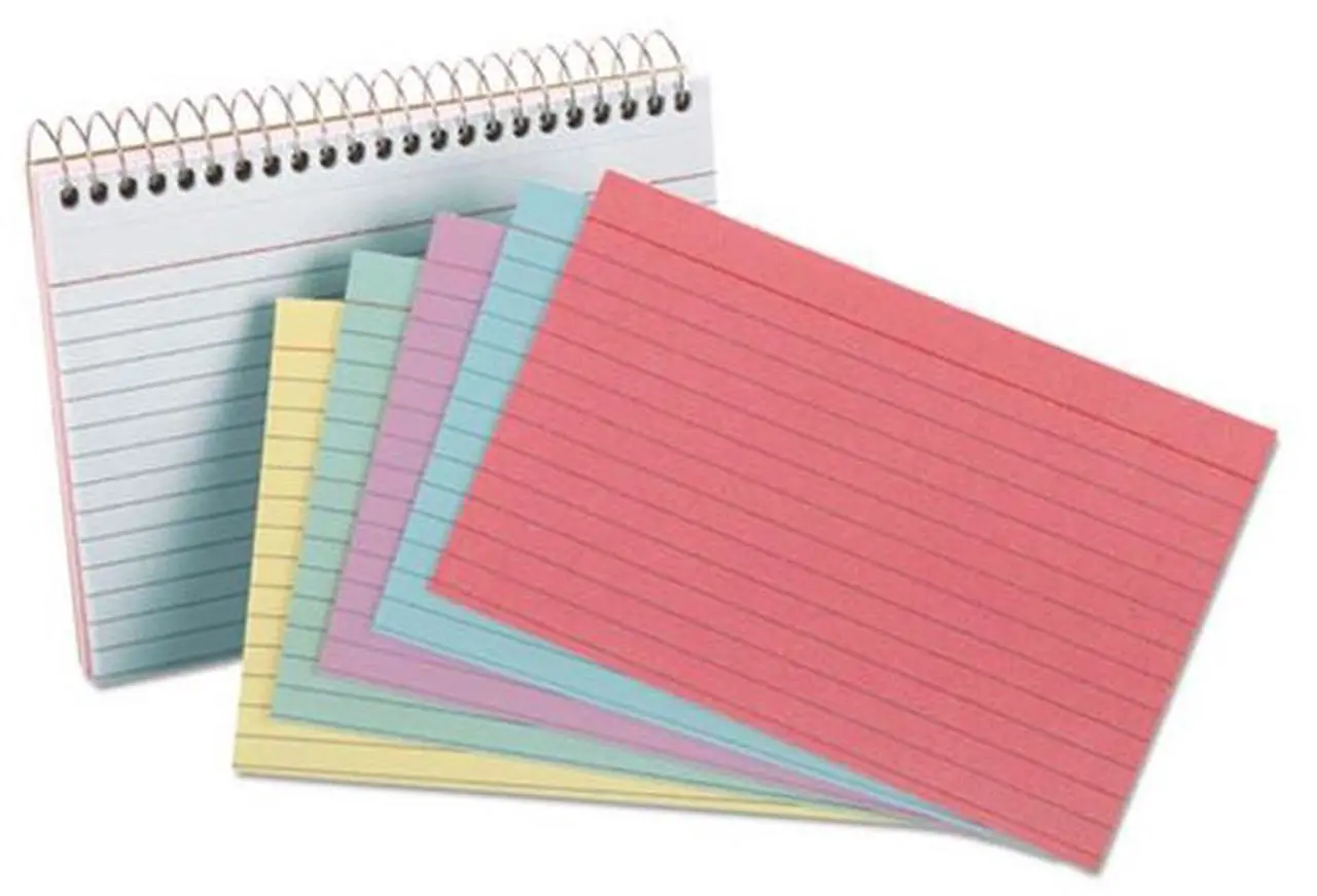 Alt view image 3 of 9 - Oxford 40286 Spiral Index Cards, 4 x 6, Blue/Violet/Canary/Green/Cherry, 50/Pack