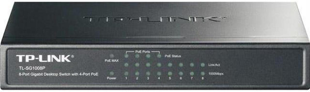 TP Link 8-Port Gigabit Desktop Switch with 4-Port PoE - TL-SG1008P