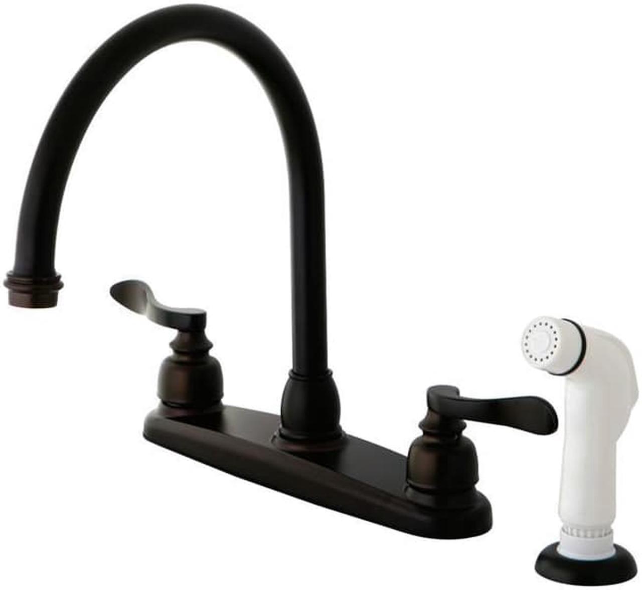 Main image of Kingston Brass KB8795NFL NUWAVE FRENCH 8in Centerset Kitchen Faucet with Twin Le