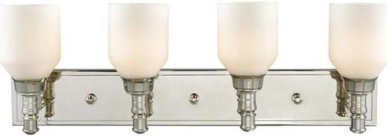 Main image of ELK Lighting 32273-4 Baxter 4 Light Vanity in Polished Nickel with Opal White Glass
