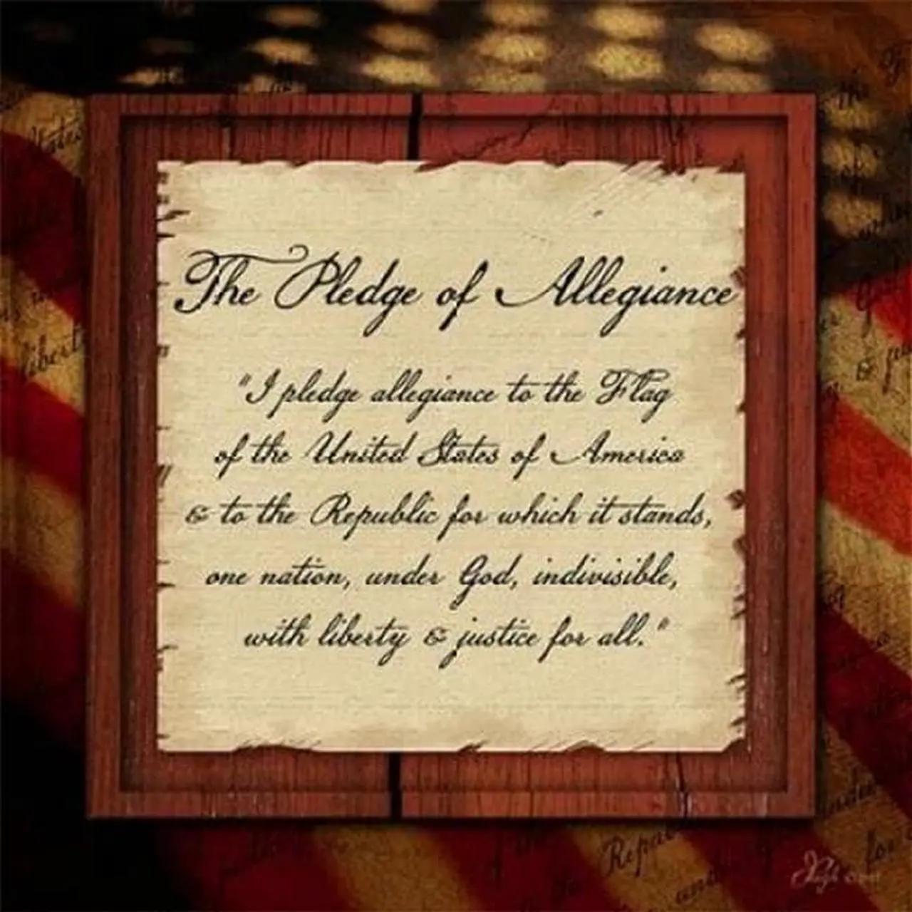 Main image of Sagebrush Fine Art PDXJP1914SMALL The Pledge of Allegiance Poster Print by Jennifer Pugh, 12 x 12 - Small