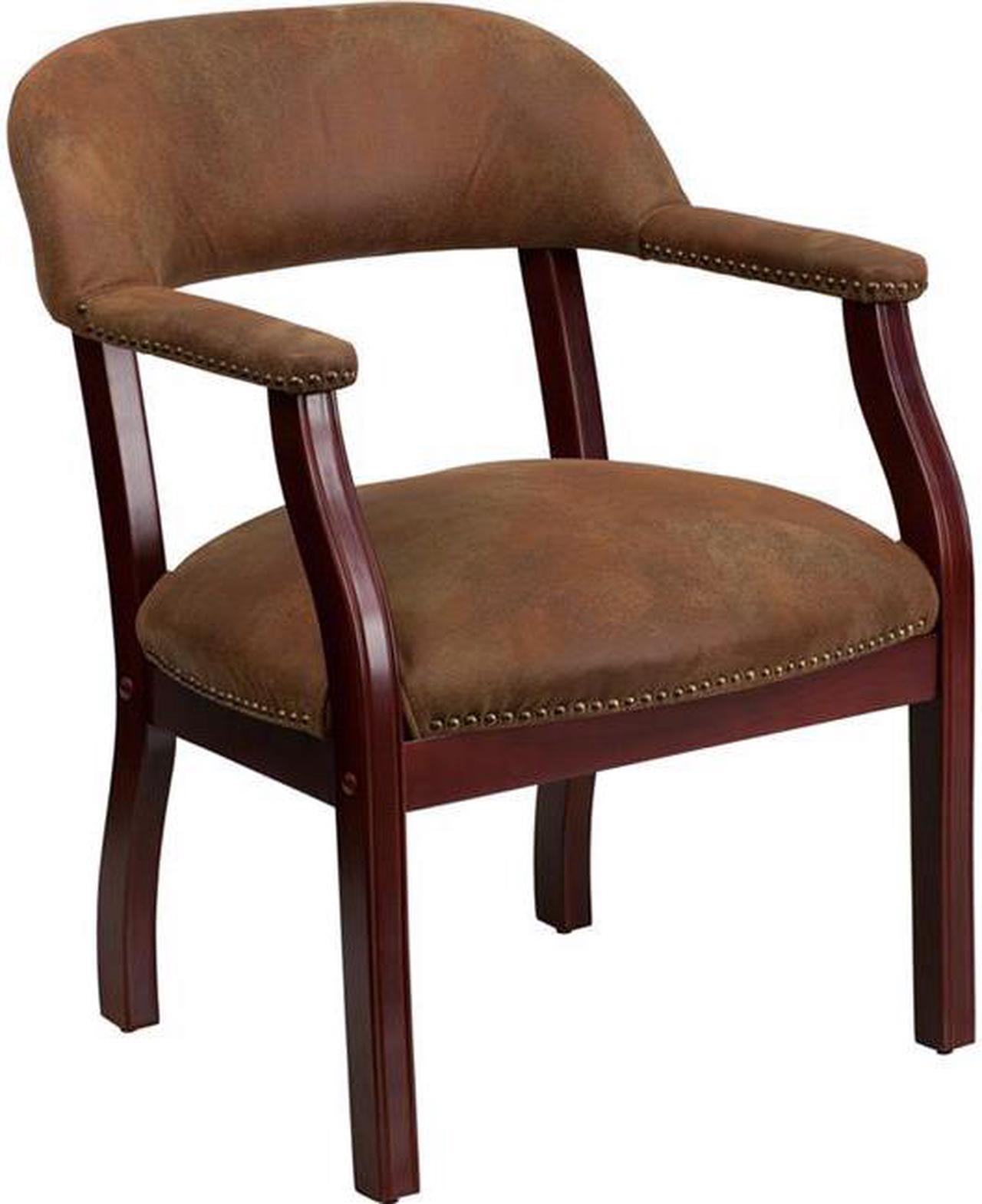 Alt view image 6 of 20 - Flash Furniture B-Z105-BRN-GG Bomber Jacket Brown Luxurious Conference Chair