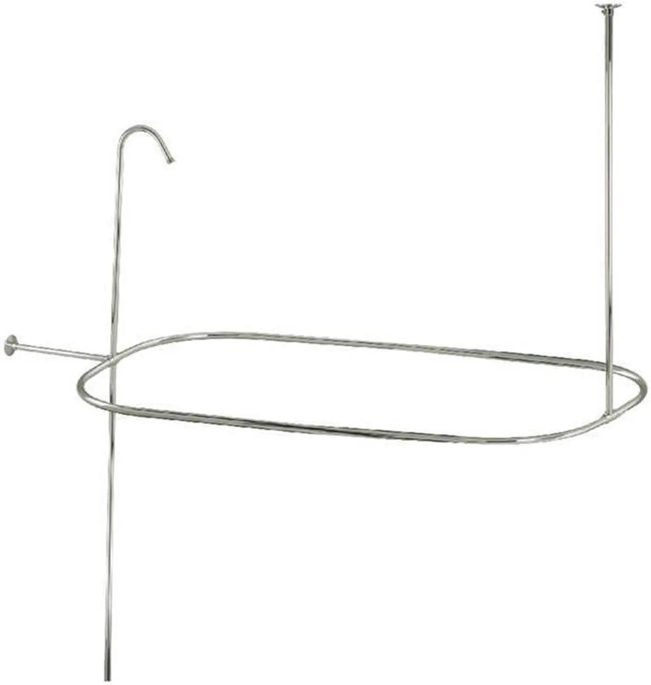 Main image of Kingston Brass ABT1040-6 Oval Shower Riser with Enclosure, Polished Nickel - 15.25 x 28.5 x 36.38 in.