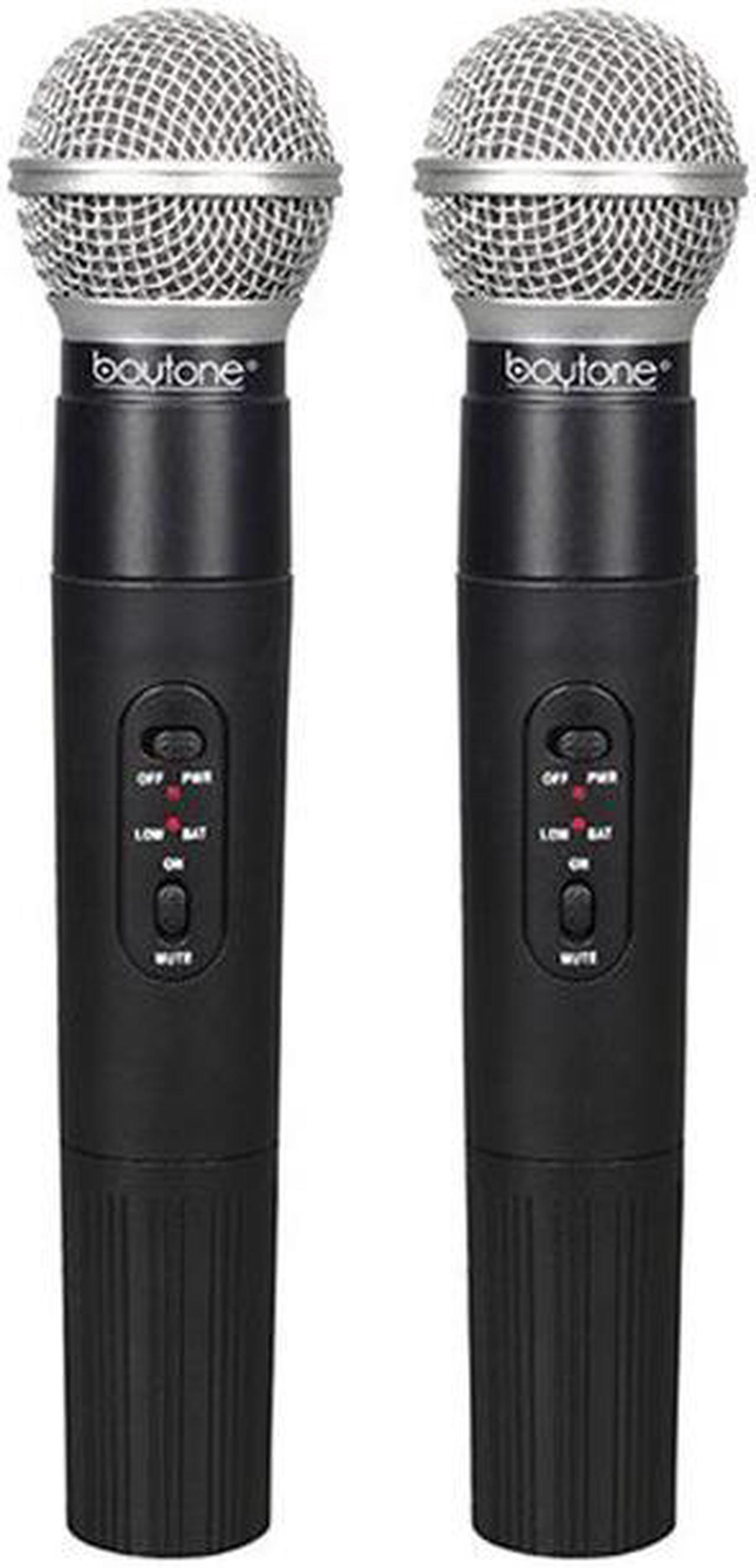 Alt view image 6 of 11 - Boytone BT-42VM Dual Channel Wireless Microphone System - VHF Fixed 2 Handheld for Karaoke, DJ, Church, Conference, with carrying cases