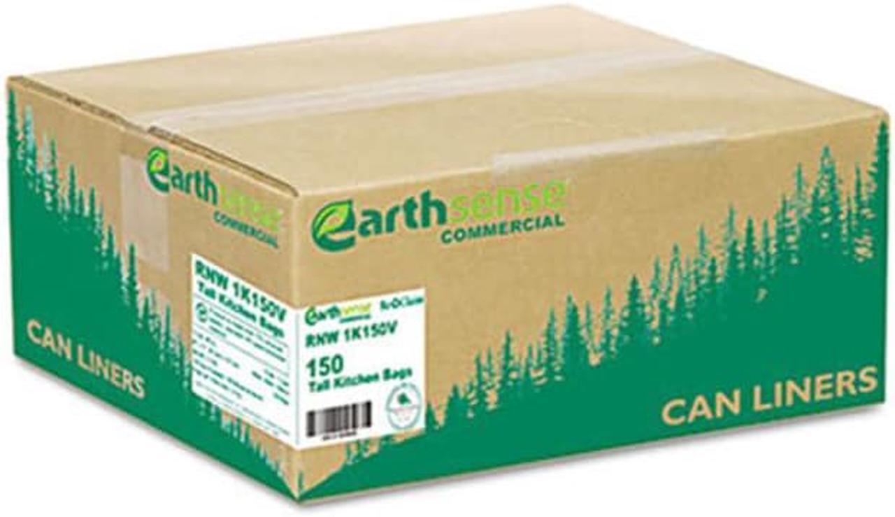 Alt view image 3 of 12 - Earthsense RNW1K150V Recycled Tall Kitchen Bags, 13-16Gal, .8Mil, 24 X 33, White, 150 Bags/Box