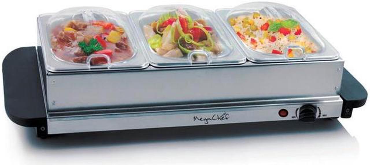 Main image of MegaChef MC-9003B Buffet Server & Food Warmer With 3 Removable Sectional Trays, Heated Warming Tray and Removable Tray Frame