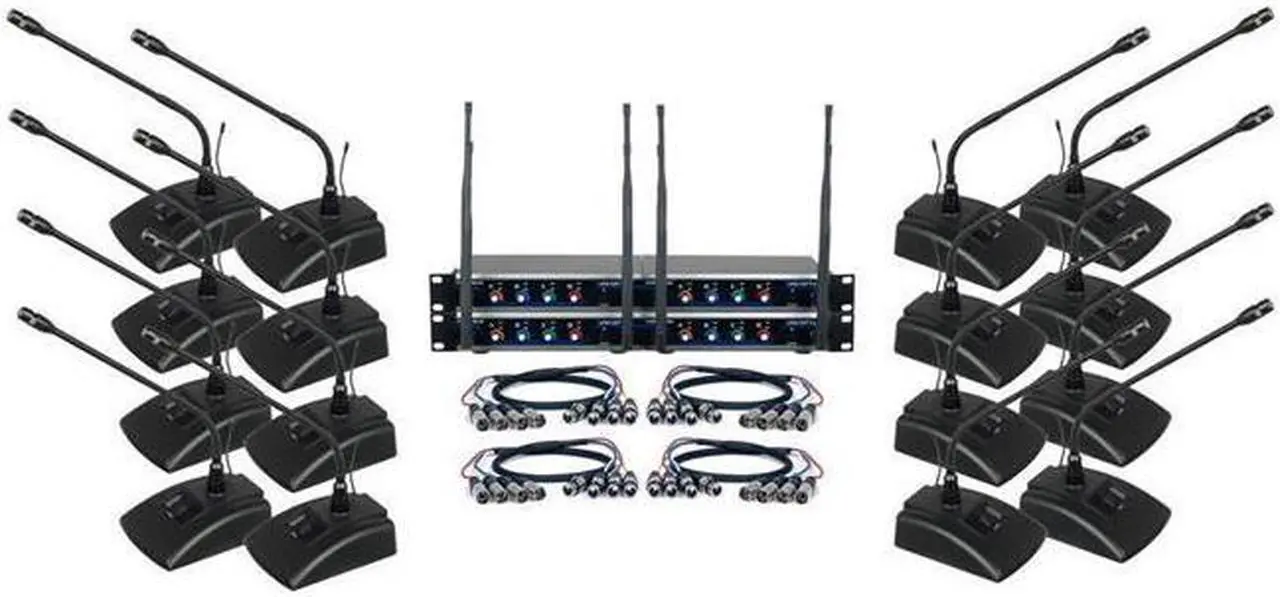 Main image of VocoPro Digital-Conference-12 Sixteen Channel UHF Wireless Conference Microphone System
