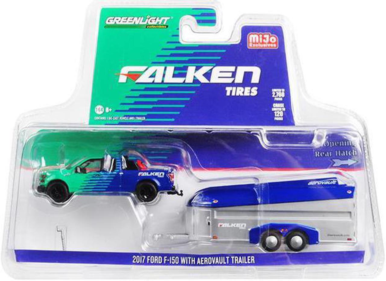 Alt view image 2 of 8 - 2017 Ford F-150 Pickup Truck & Aerovault Trailer "Falken Tires" Ltd Ed to 2,760 pcs 1/64 Diecast Model Car by Greenlight