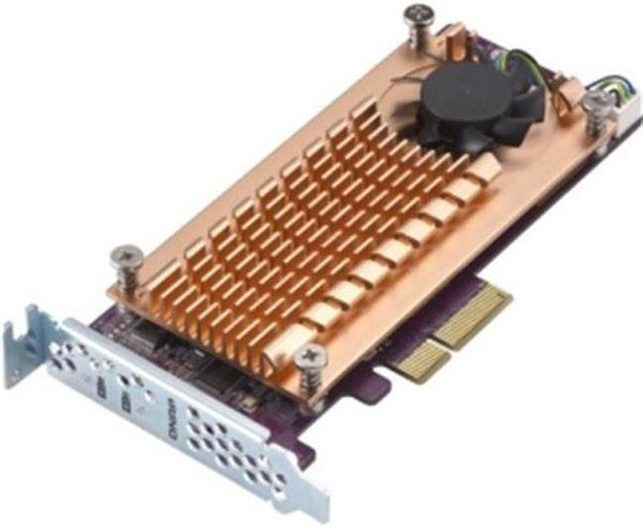 Alt view image 3 of 11 - QNAP QM2-2S-220A Dual M.2 22110/2280 SATA SSD Expansion Card (PCIe Gen2 X2), Low-Profile Bracket Pre-Loaded, Low-Profile Flat and Full-Height are Bundled