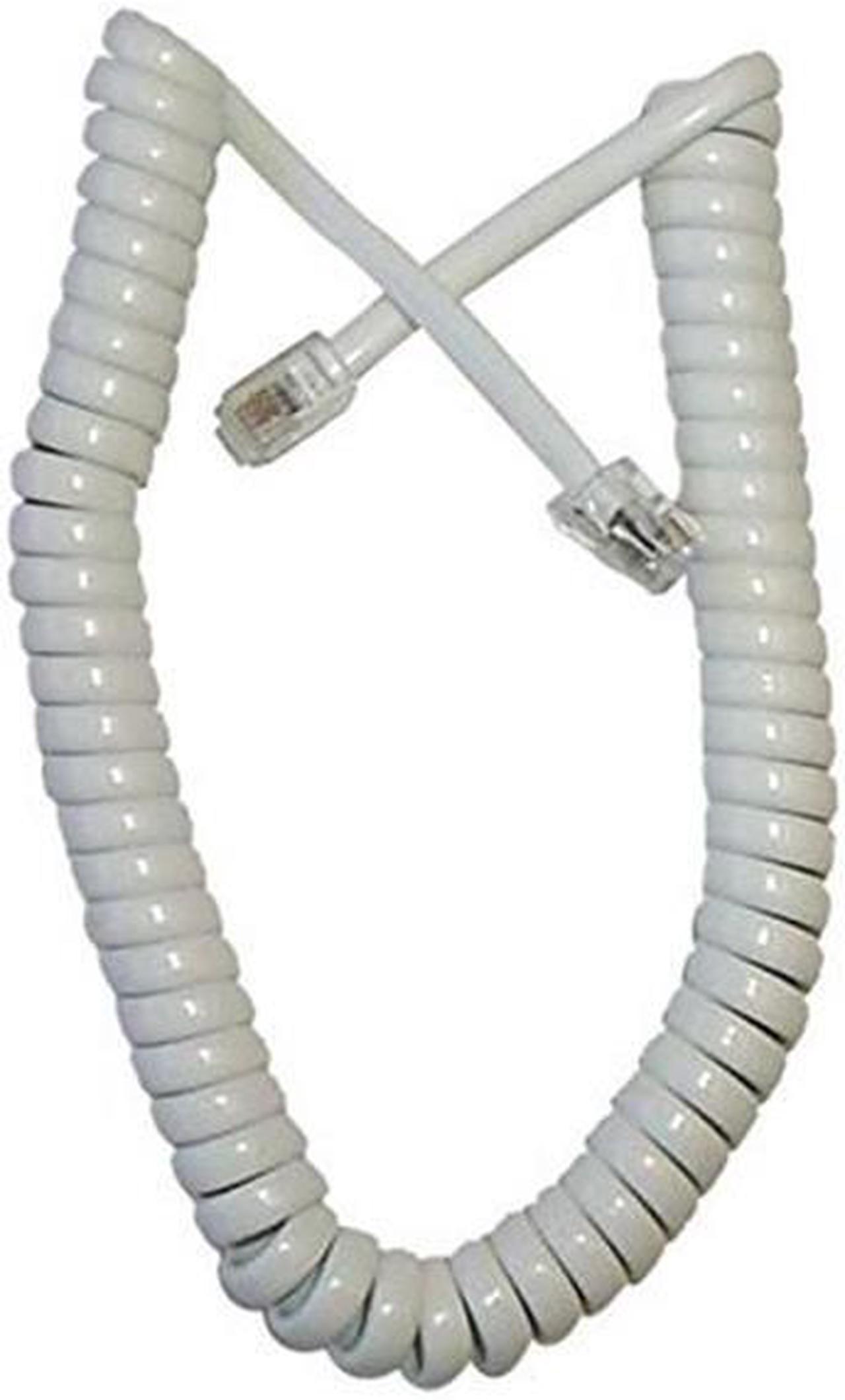 Black Point Products BT-083 WHITE 7 ft. CoiLED Handset Cord