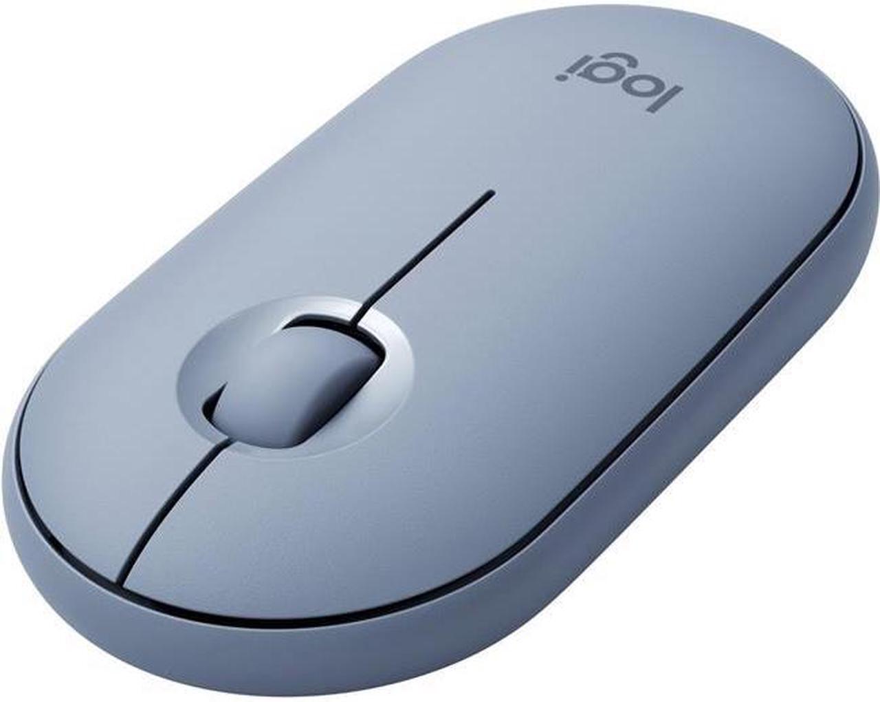 Alt view image 3 of 20 - Logitech PEBBLE M350 910-005773 Blue Grey 3 Buttons 1 x Wheel Dual (RF / Bluetooth Wireless) Optical Mouse