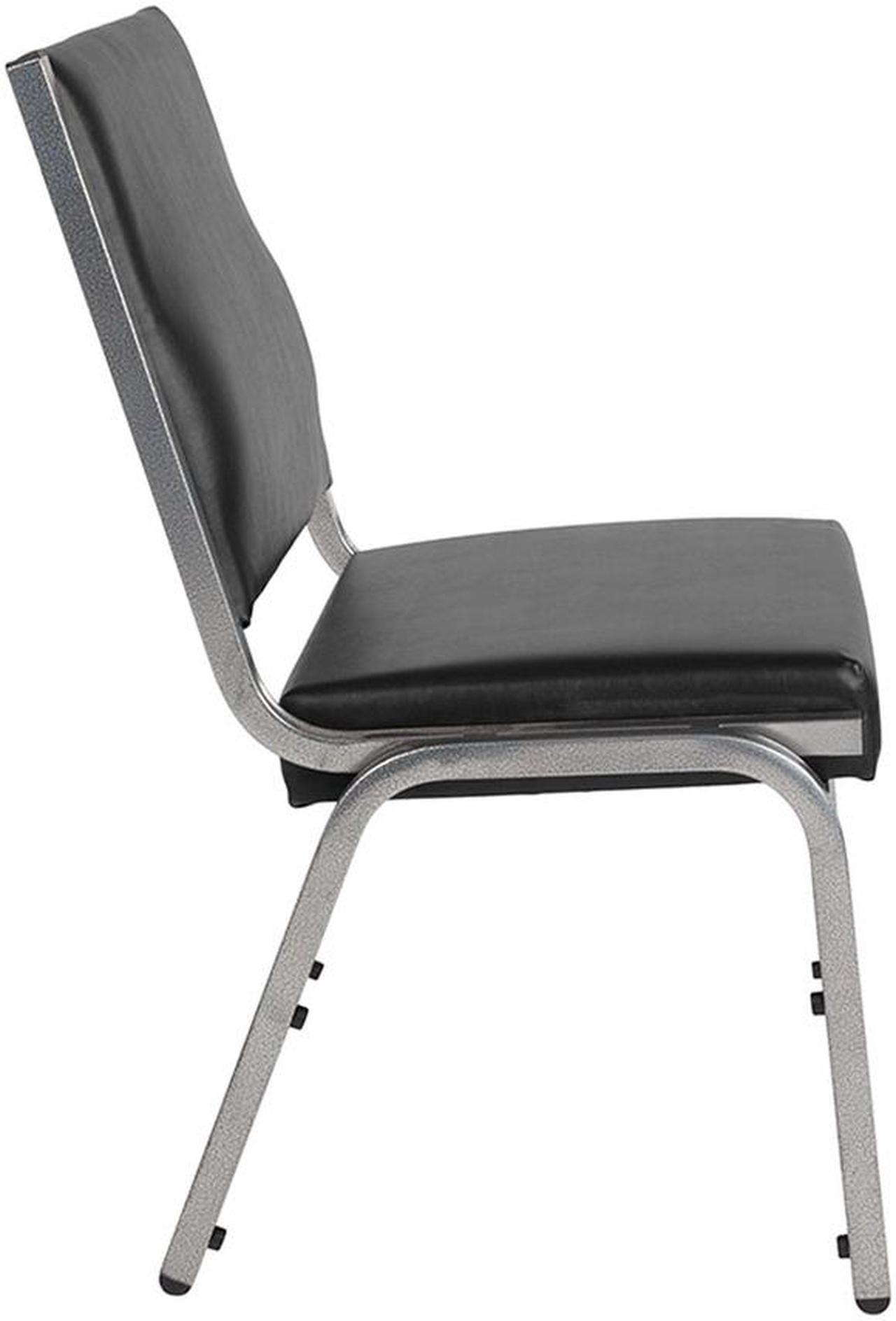 Alt view image 9 of 20 - Flash Furniture HERCULES Series 1500 lb. Rated Antimicrobial Vinyl Bariatric Chair with Silver Vein Frame, Black