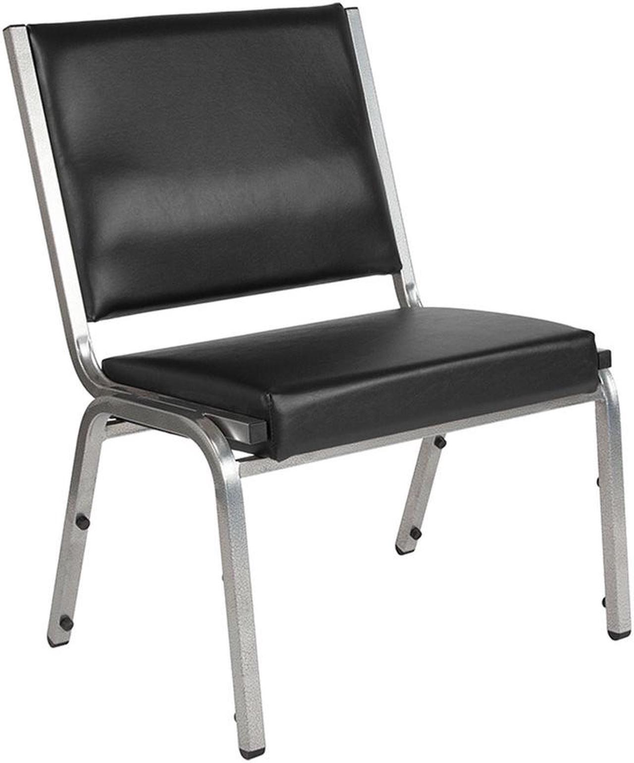 Alt view image 8 of 20 - Flash Furniture HERCULES Series 1500 lb. Rated Antimicrobial Vinyl Bariatric Chair with Silver Vein Frame, Black