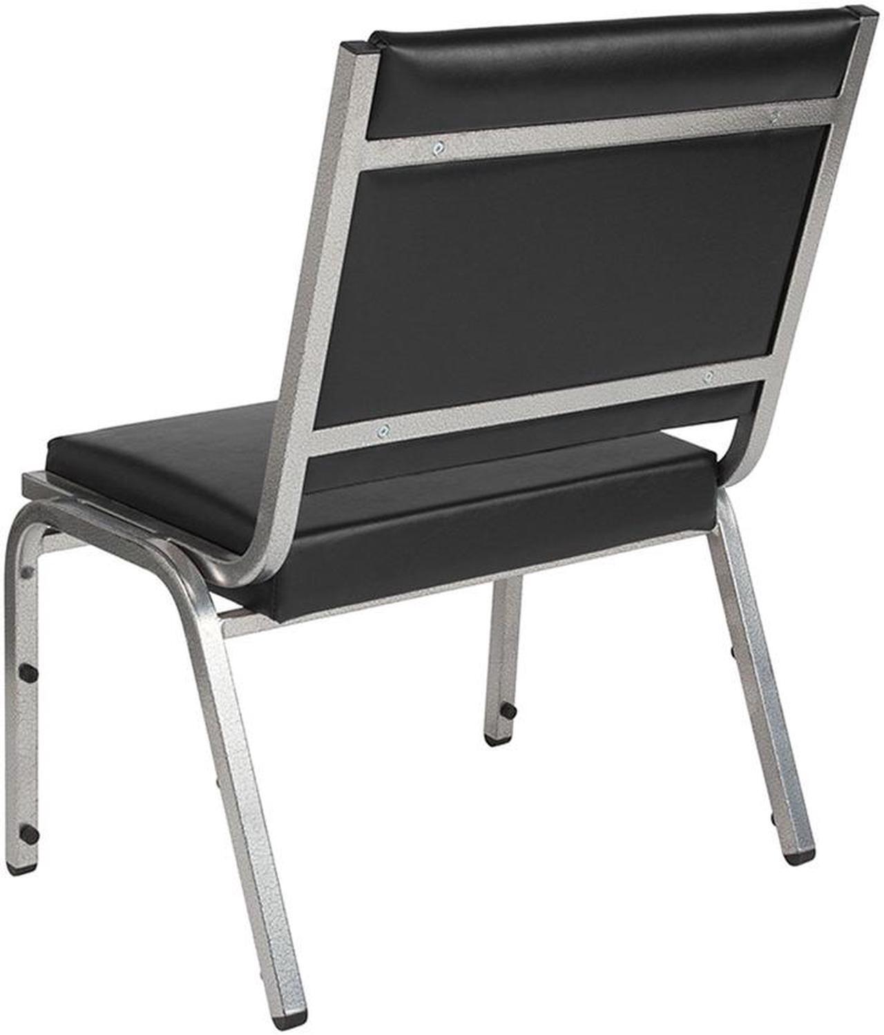 Alt view image 10 of 20 - Flash Furniture HERCULES Series 1500 lb. Rated Antimicrobial Vinyl Bariatric Chair with Silver Vein Frame, Black
