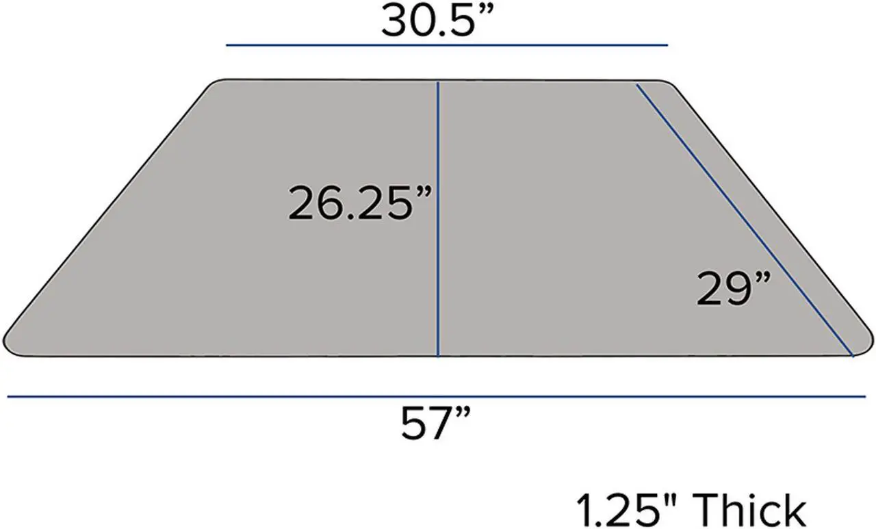 Alt view image 4 of 13 - Mobile 29.5''W x 57.25''L Trapezoid Grey Thermal Laminate Activity Table - Height Adjustable Short Legs