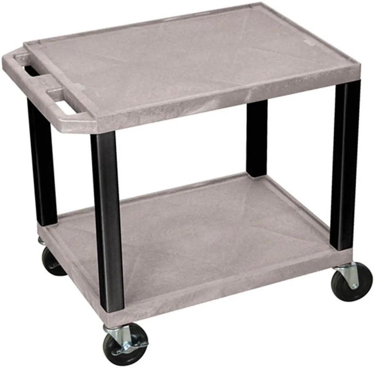 Alt view image 4 of 8 - Luxor WT26GYE-B Tuffy Gray 2 Shelf AV Cart
