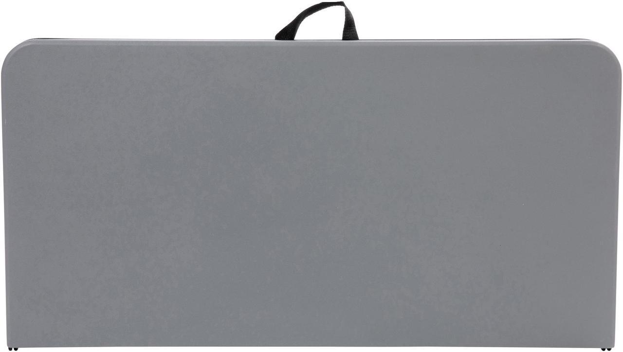 Alt view image 19 of 20 - 2.83-Foot Square Bi-Fold Gray Plastic Folding Table with Carrying Handle