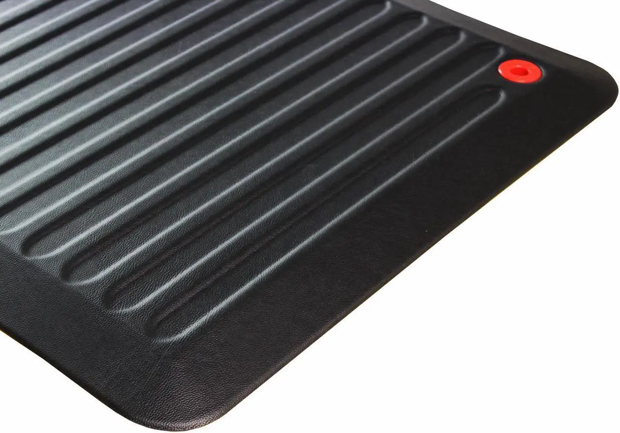 Alt view image 9 of 20 - Floortex FCA2471XVBK AFS-TEX 6000 Active Anti-fatigue Mat, Counter, Stand-up Desk, Workstation, Reception - 24" Length x 12" Width - Polyvinyl Chloride (PVC) - Black