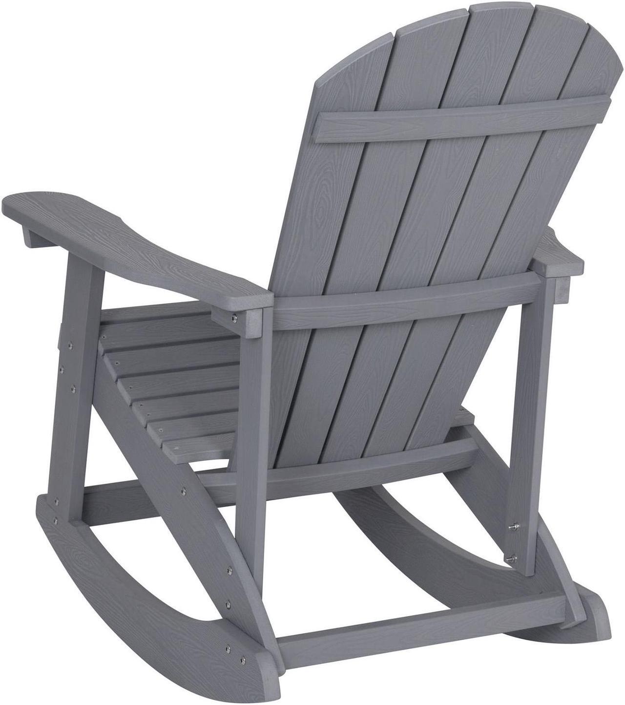 Alt view image 12 of 20 - Savannah All-Weather Poly Resin Wood Adirondack Rocking Chair with Rust Resistant Stainless Steel Hardware in Gray - Set of 2