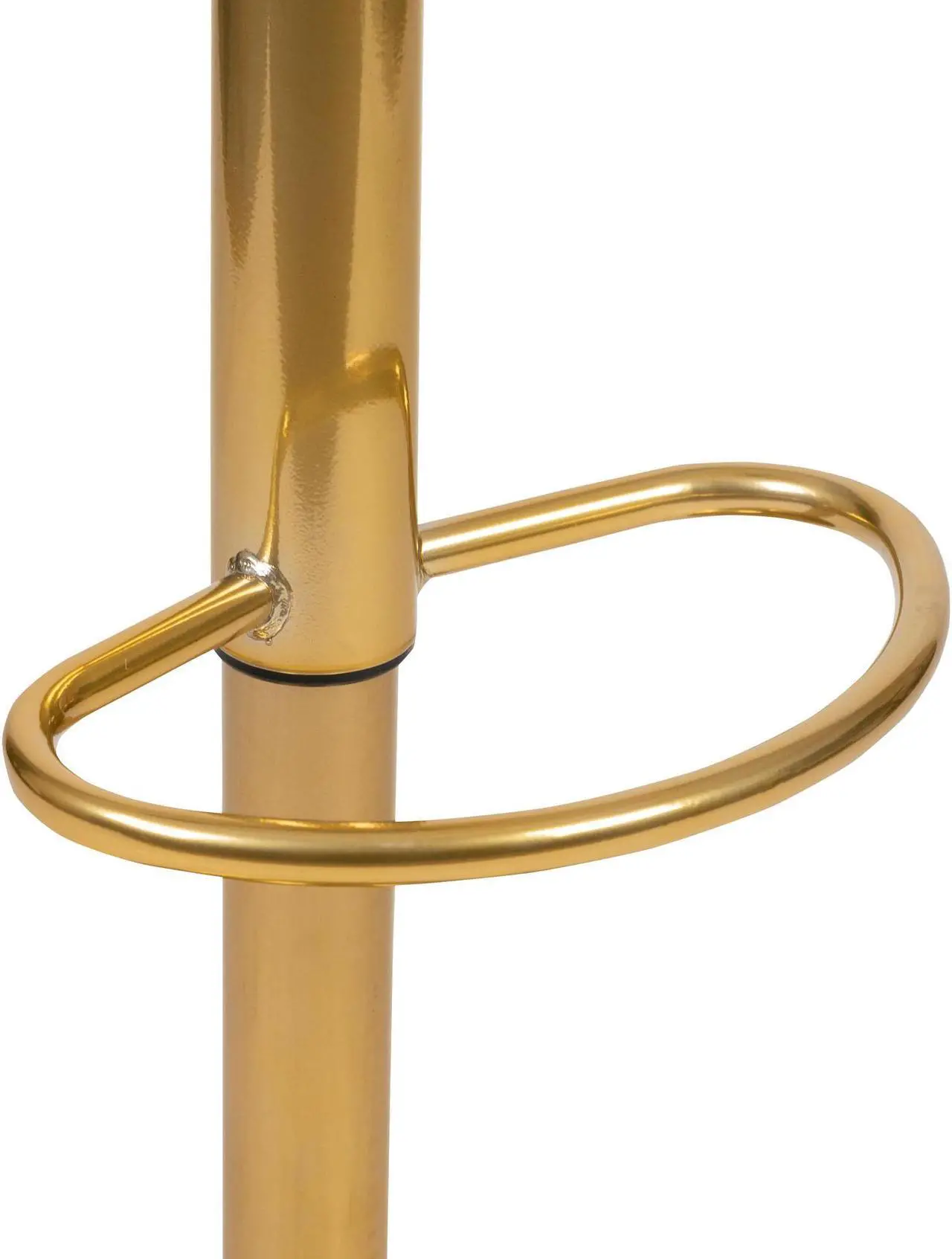 Alt view image 19 of 20 - Modern Black Vinyl Adjustable Bar Stool with Back, Counter Height Swivel Stool with Gold Pedestal Base, Set of 2