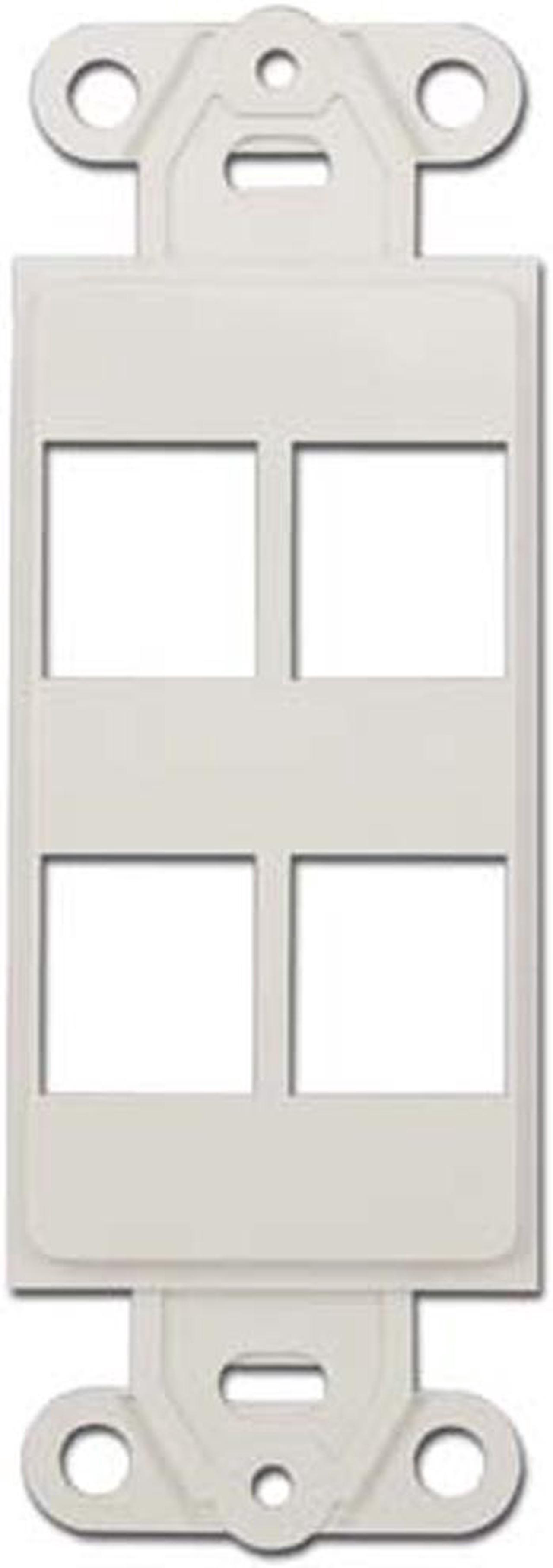 Main image of Cable Wholesale Decora Wall Plate Insert White 4 Keystone Jack