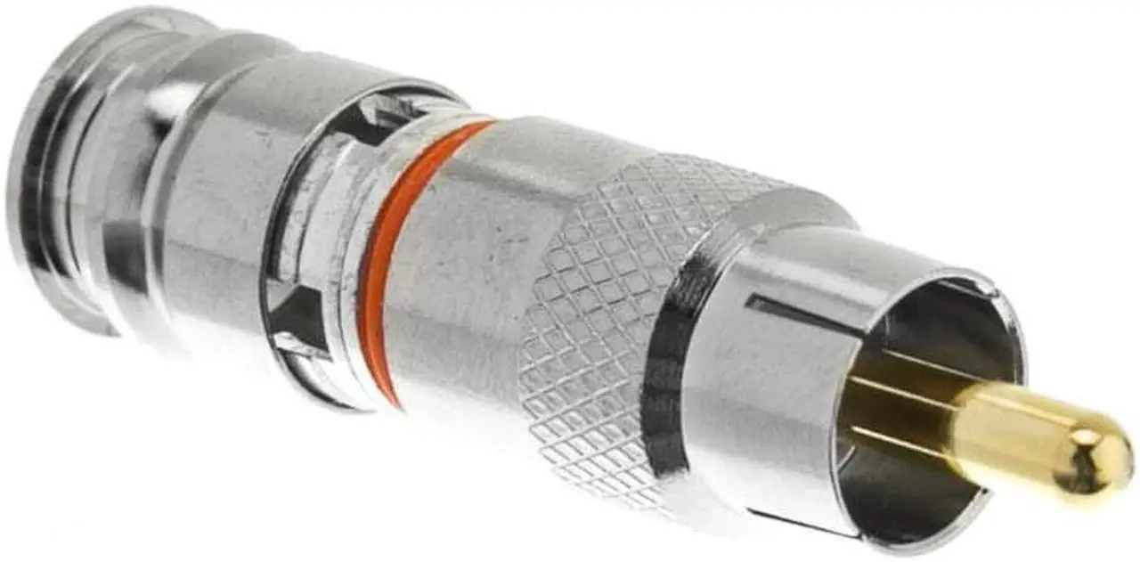 Alt view image 2 of 7 - RG6 Quad Shield RCA Compression Connector (Orange Band) (10pcs/bag)