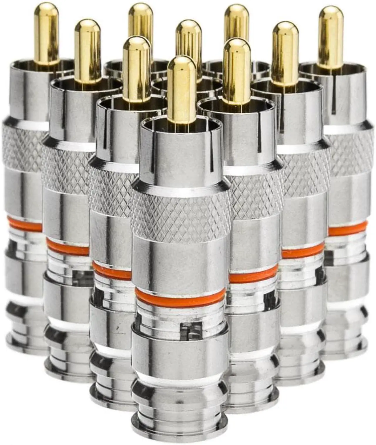 Alt view image 7 of 7 - RG6 Quad Shield RCA Compression Connector (Orange Band) (10pcs/bag)