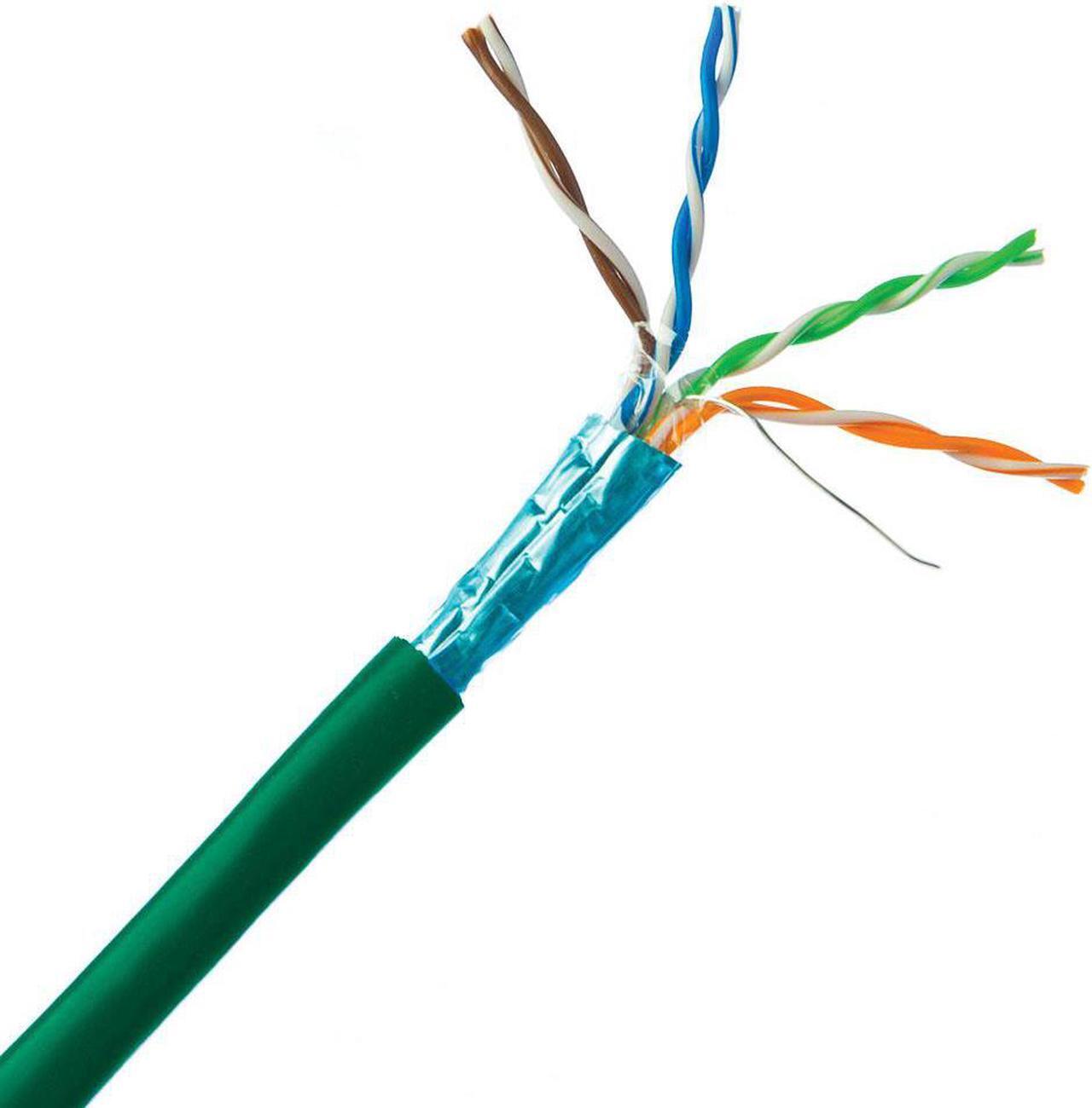Main image of Bulk Shielded Cat5e Ethernet Cable STP (Shielded Twisted Pair) Solid Pullbox 1000 foot - Green