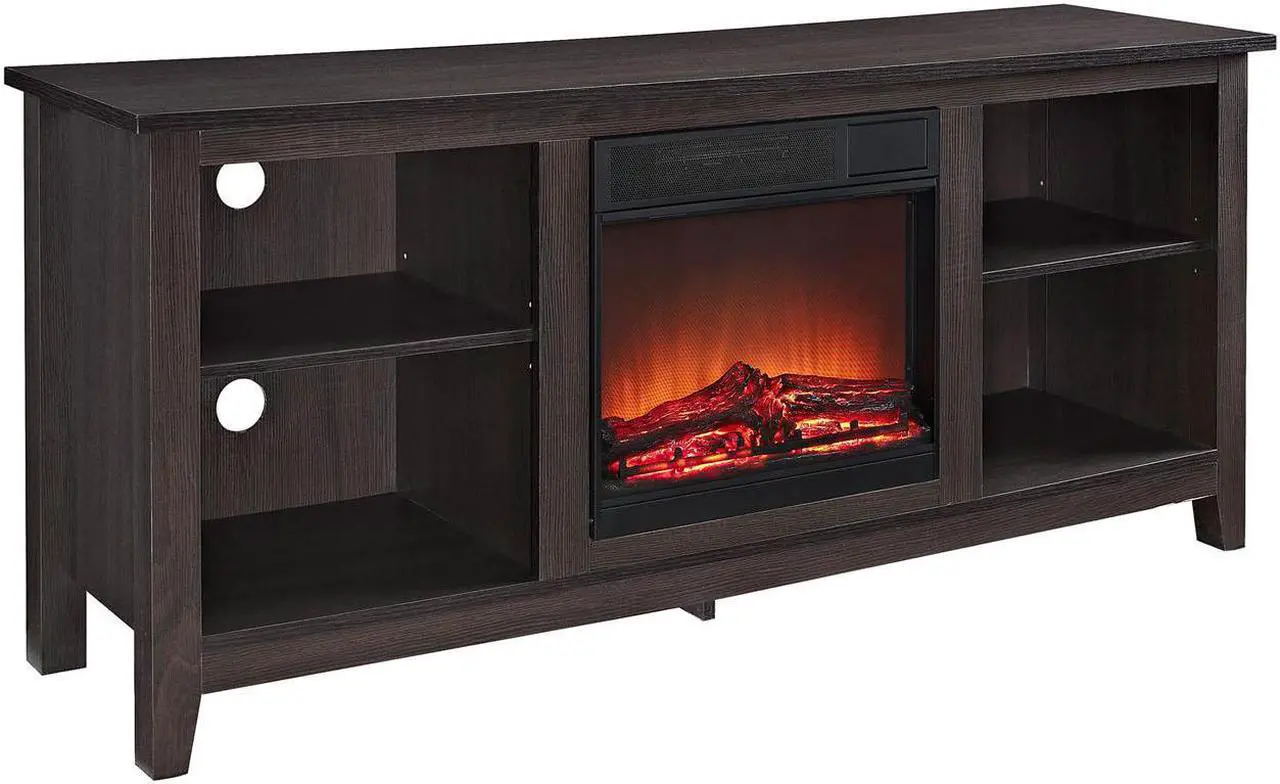 Alt view image 5 of 6 - Espresso Fireplace TV stand