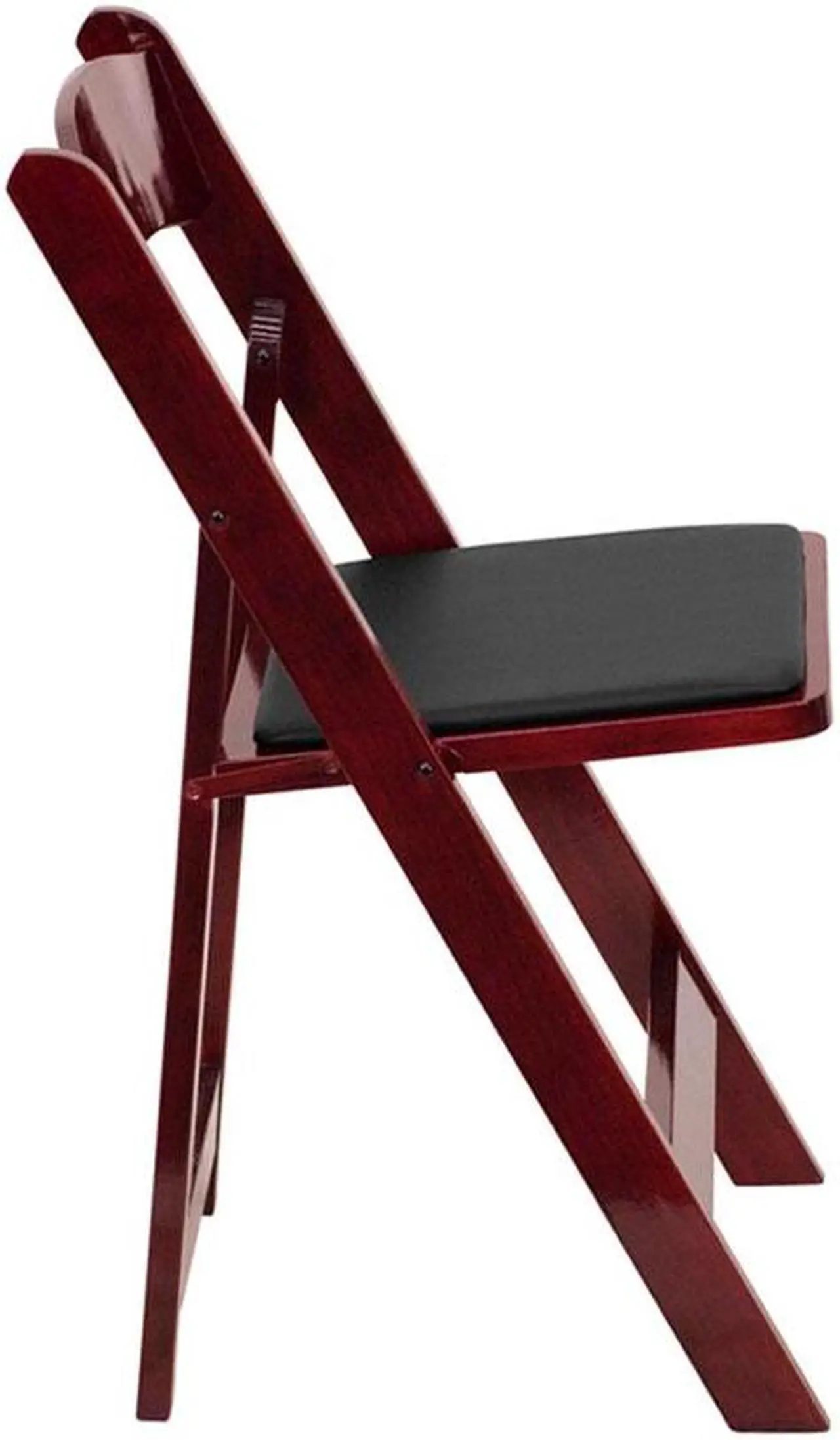Alt view image 6 of 20 - 2 Pack HERCULES Series Mahogany Wood Folding Chair with Vinyl Padded Seat