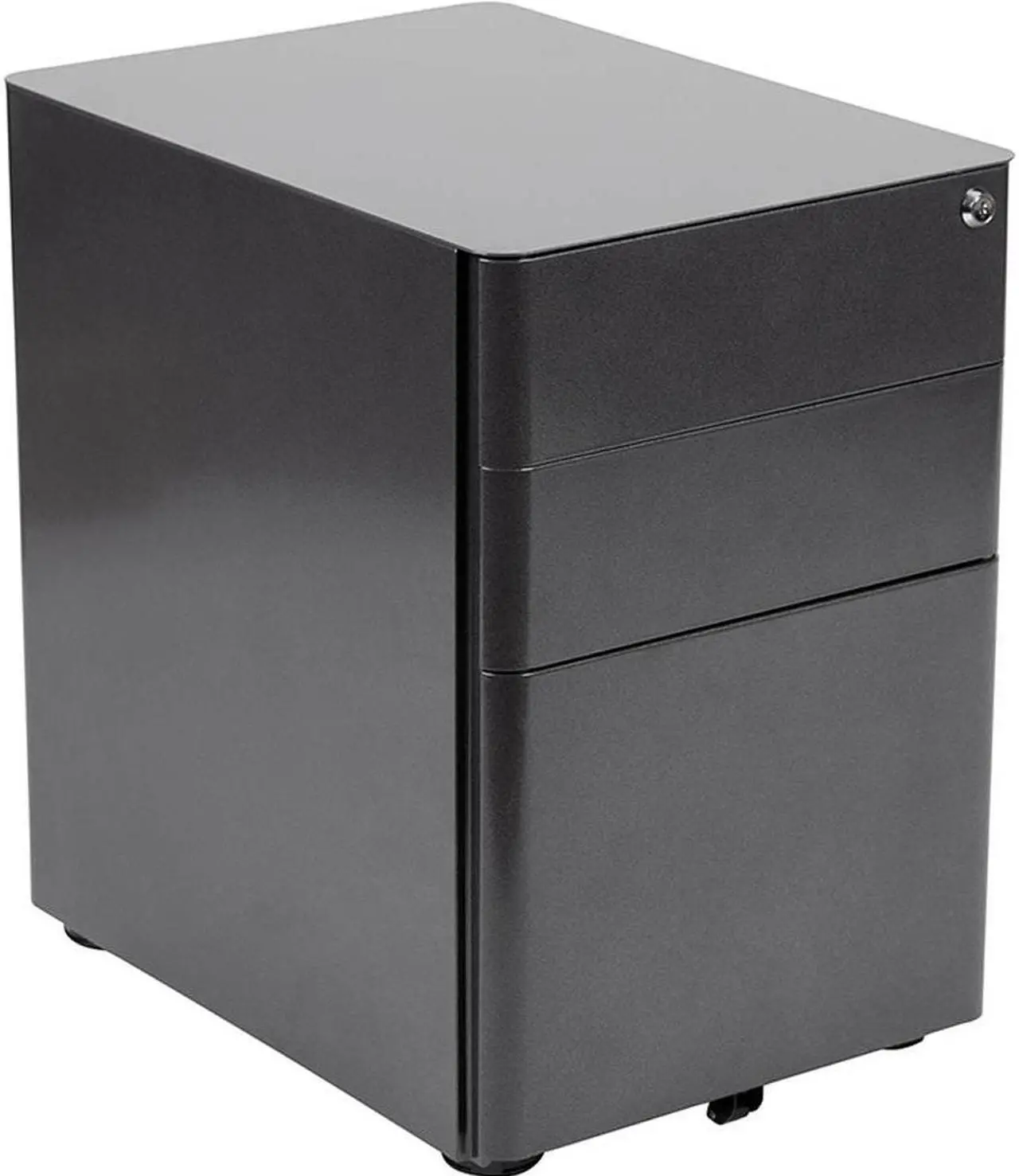 Alt view image 8 of 20 - Flash Furniture 3-Drawer Cabinet Legal & Letter Files Black 21" (HZCHPL01BK)