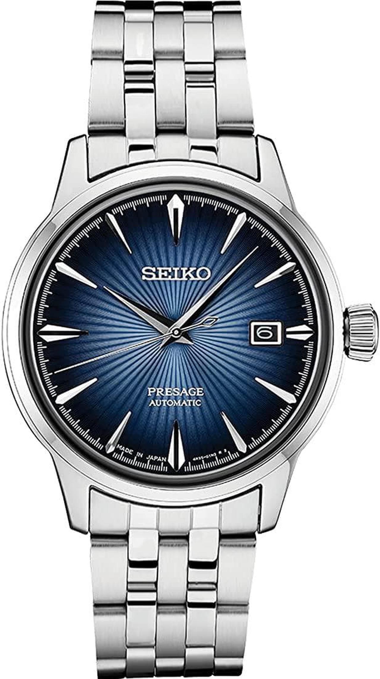 Alt view image 7 of 8 - Seiko Presage Mens Stainless Steel Blue Dial Automatic Watch SRPB41
