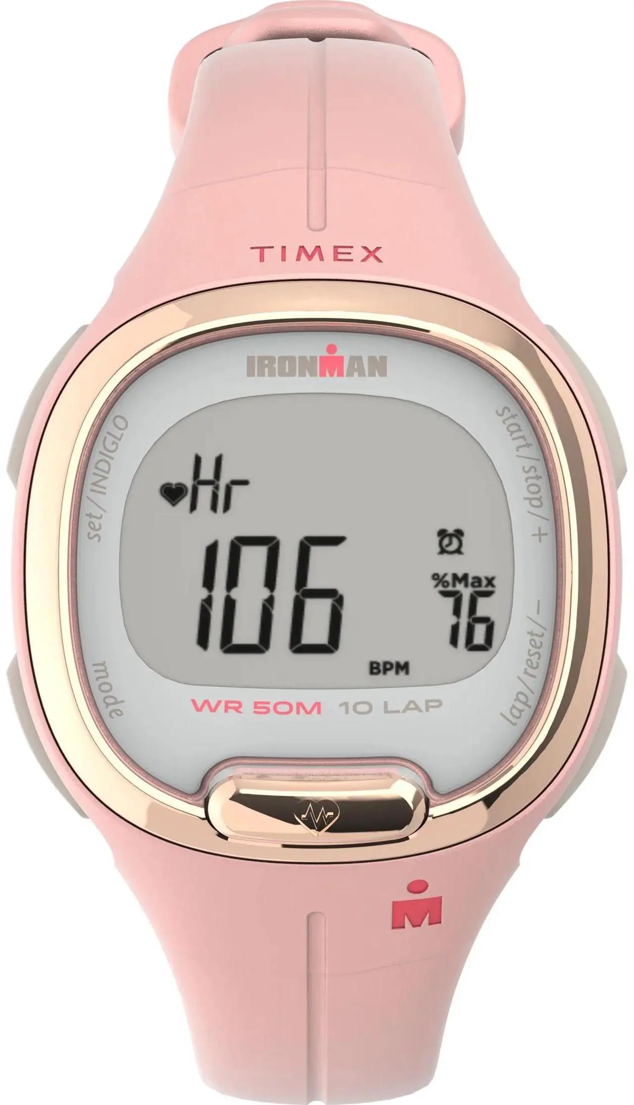 Alt view image 2 of 2 - Timex Ironman HeartFIT Transit Resin Activity Heart Rate Pink Ladies Watch