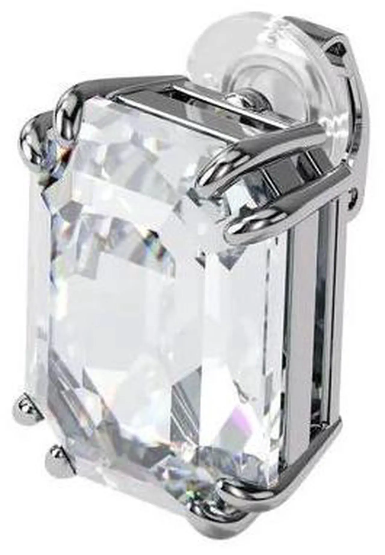 Main image of Swarovski Mesmera clip Earring Single - Octagon cut crystal - White - Rhodium Plated