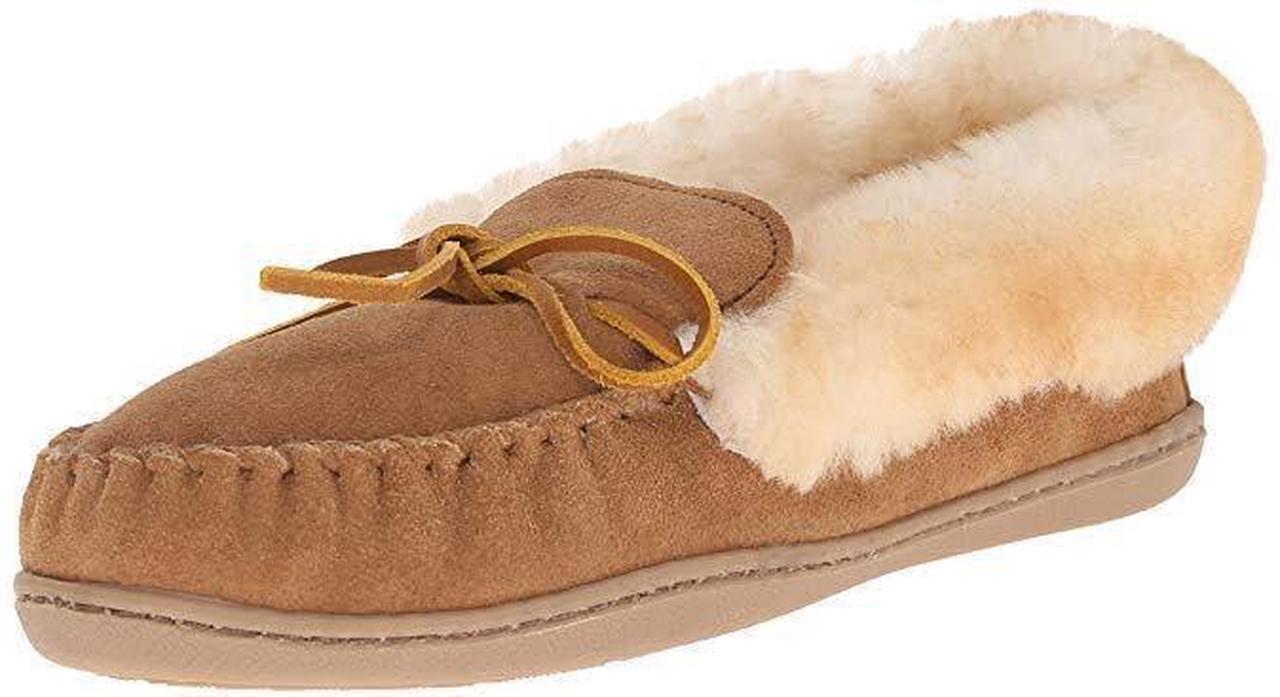 Alt view image 3 of 3 - Minnetonka Womens Alpine Sheepskin Moccasin - Golden Tan - Size 9
